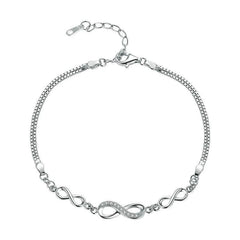 Charm Bracelets Silver 925 Love Chain Zircon Luxury Jewelry
