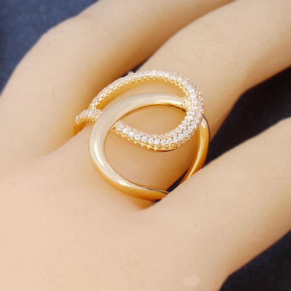 Gold Rings European American style multi-layered classic