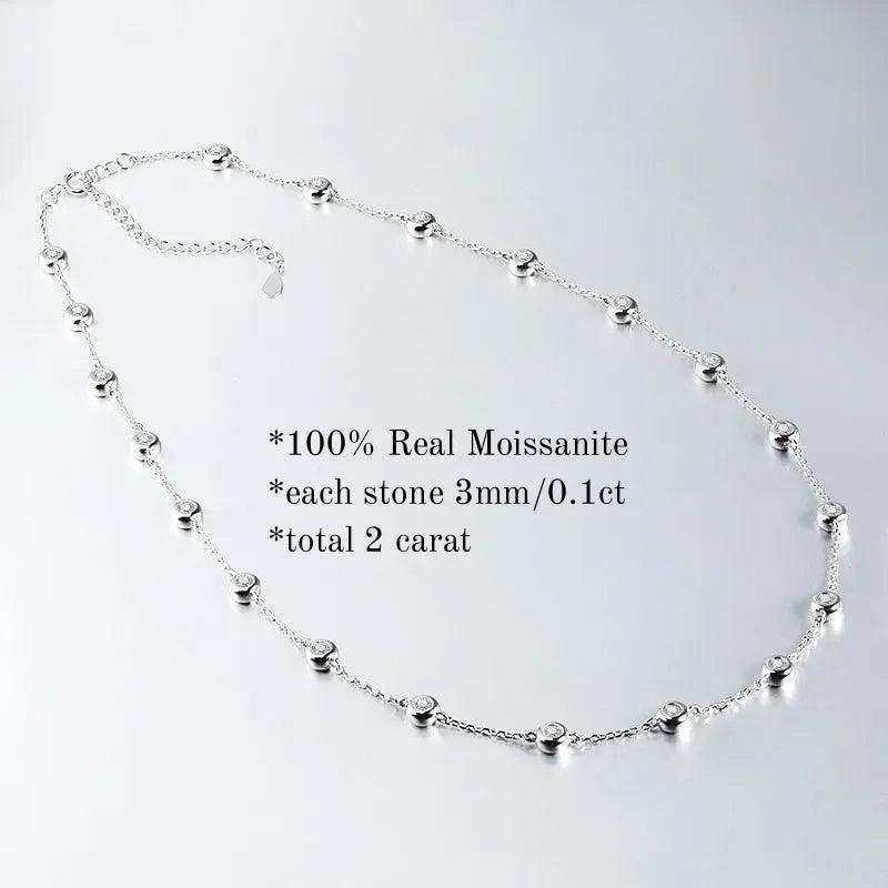 Moissanite Choker Necklace S925 Silver Round Shape Bubble - MILALAN 