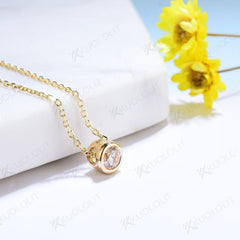 Diamond Necklace Grown Solid Pendant for Women 