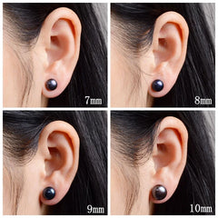 Pearl Stud Earrings For Women Black Natural Pearl Jewelry