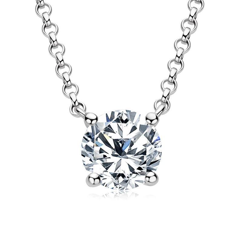 Moissanite Necklace  Original 925 Silver Chains Solitaire Drop Fine Jewelry