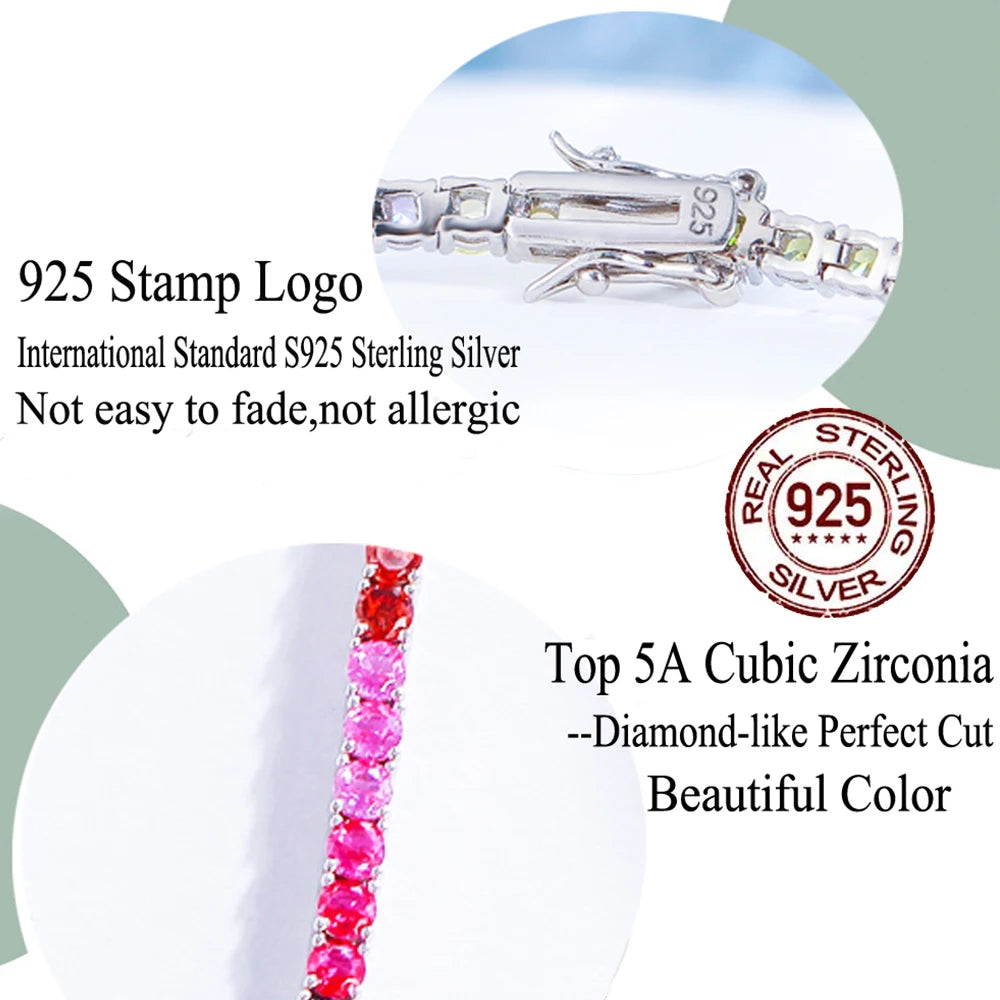 February birthstone Silver 925 Bracelets Fine Colorful Daily Jewelry