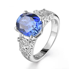 September Birthstone Color Changed Stone Silver Ring Design 6 Carats