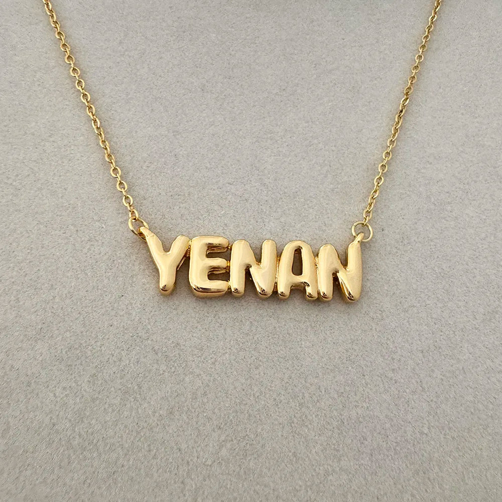 Name Necklace Fashion Mini 3D Letter Balloon Bubble