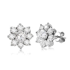 Gold Earrings 925 Sterling Sliver Plated Stud Fine Jewelry