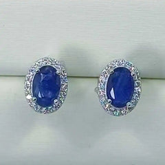 September Birthstone Fashion Jewelry Earrings 925  Silver Stud Fine