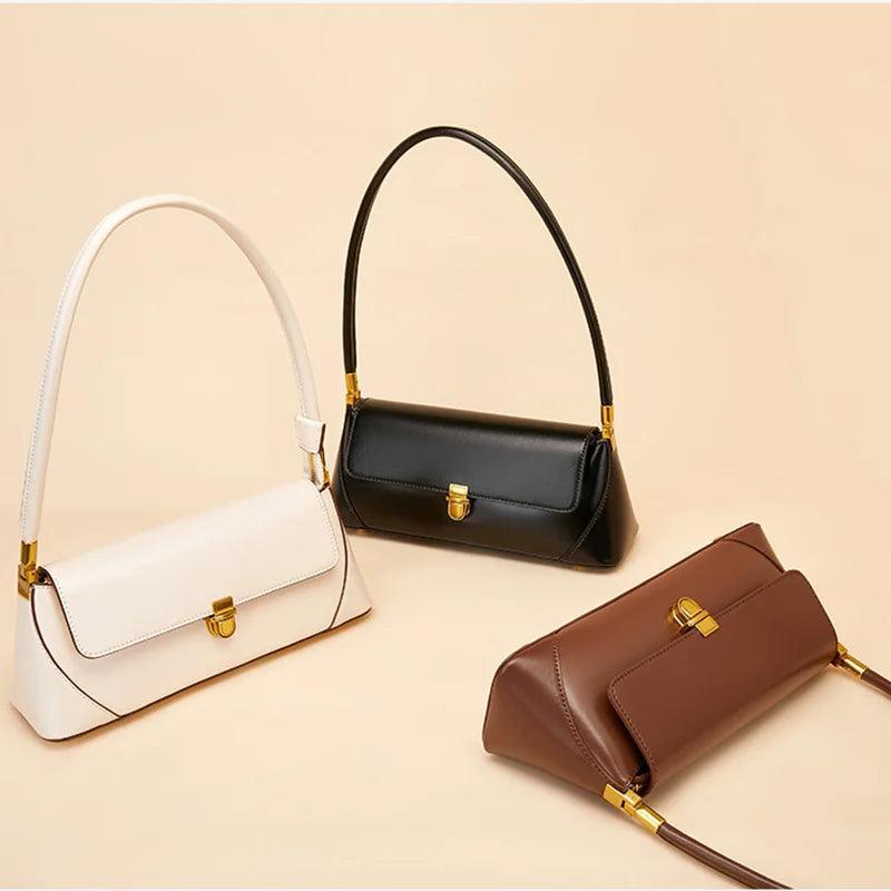 Leather Bag High Quality Elegant Ladies Shoulder Bags Designer Retro