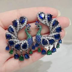 September Birthstone Fashion Peacock Green Tassel Earring