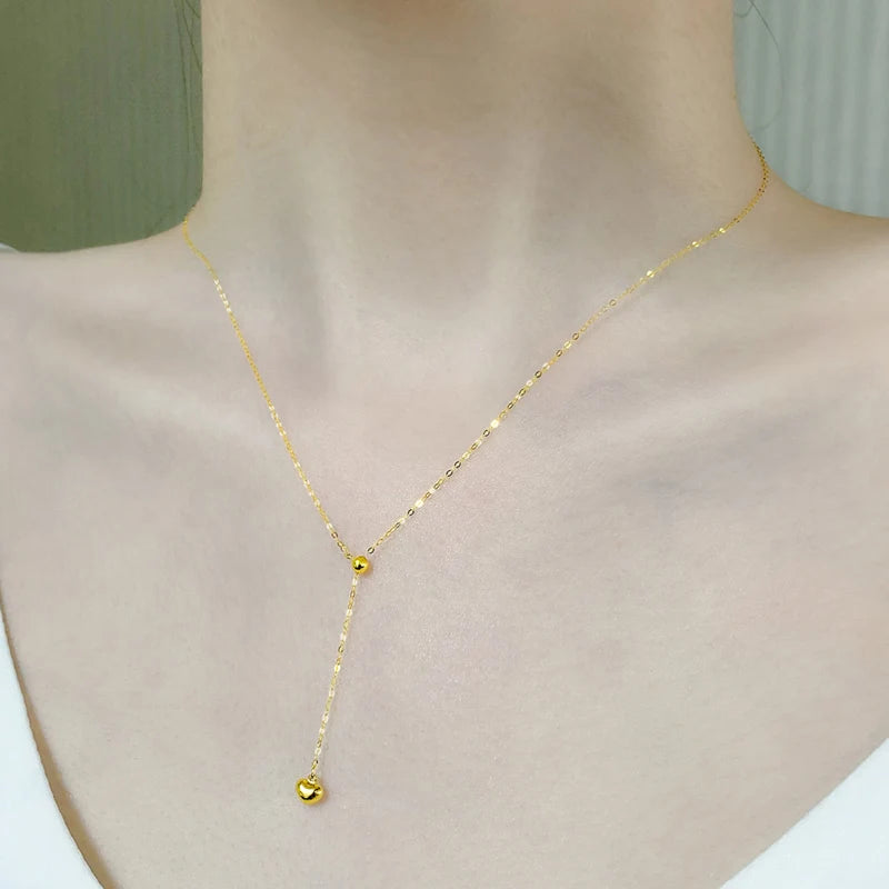 Gold necklace 18K Pendant Choker Women's Fine Jewelry Party