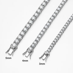 Tennis Bracelet Solid Moissanite Pure Silver Plated High-end Jewelry