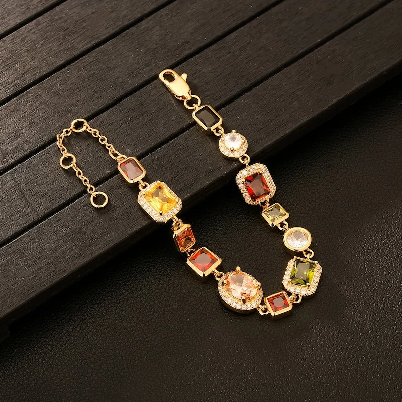 April Birthstone Synthetic Gemstone Bracelet Copper with Jewelry