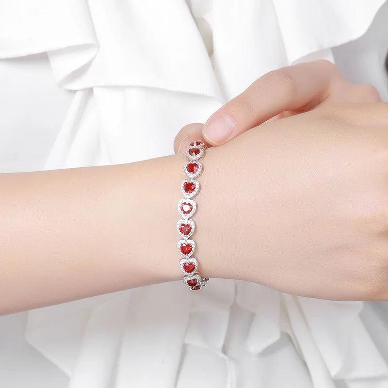 Tennis Bracelet Luxury S925 Silver Ruby Fine Jewelry Gemstones