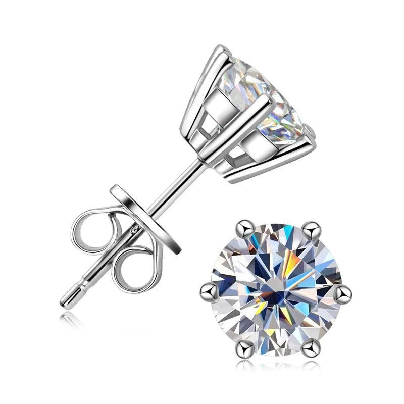 Moissanite Earrings Stud Sterling Silver 925 Sparkling Jewelry