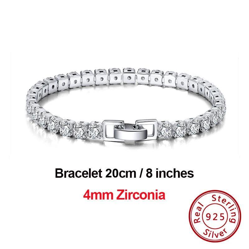 Tennis Bracelet Luxury 925 Silver with Zircon Bangle Party Jewelry
