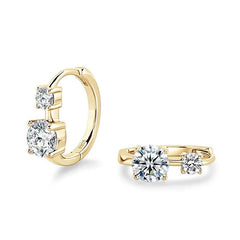 Moissanite Earrings Hoops With Original 925 Silver Round Diamond