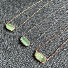 August Birthstone Green Gemstone Pendant Necklace Fashion Jewelry