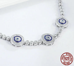 Diamond bracelet Genuine 925 Silver Luxury Blue Clear Crystal Jewelry