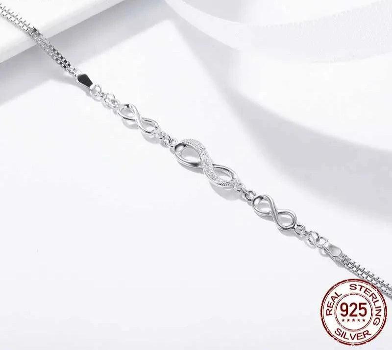 Charm Bracelets Silver 925 Love Chain Zircon Luxury Jewelry
