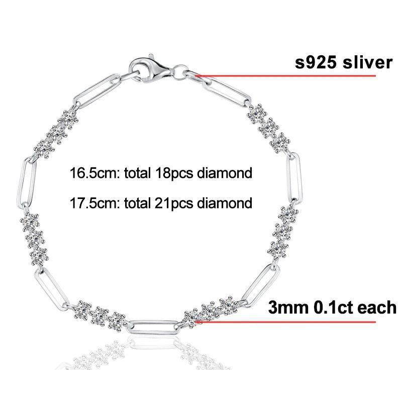 Diamond Bracelet Summer Round Jewelry Sliver Plated s925
