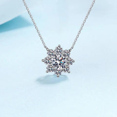 Diamond Necklace silver S925 sunflower pendant