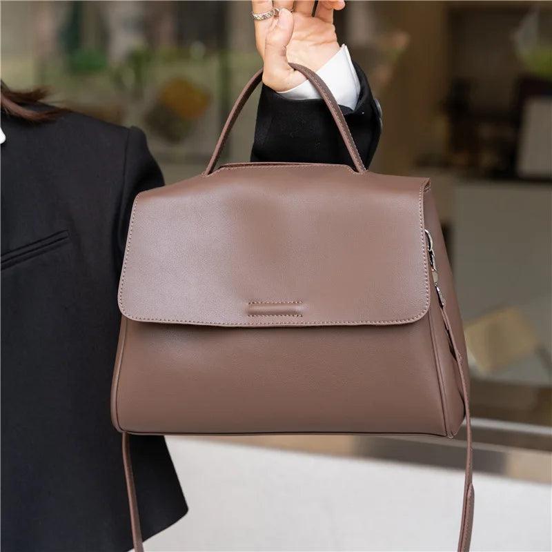 Genuine Leather Women Shoulder Quality Casual Totes Luxury