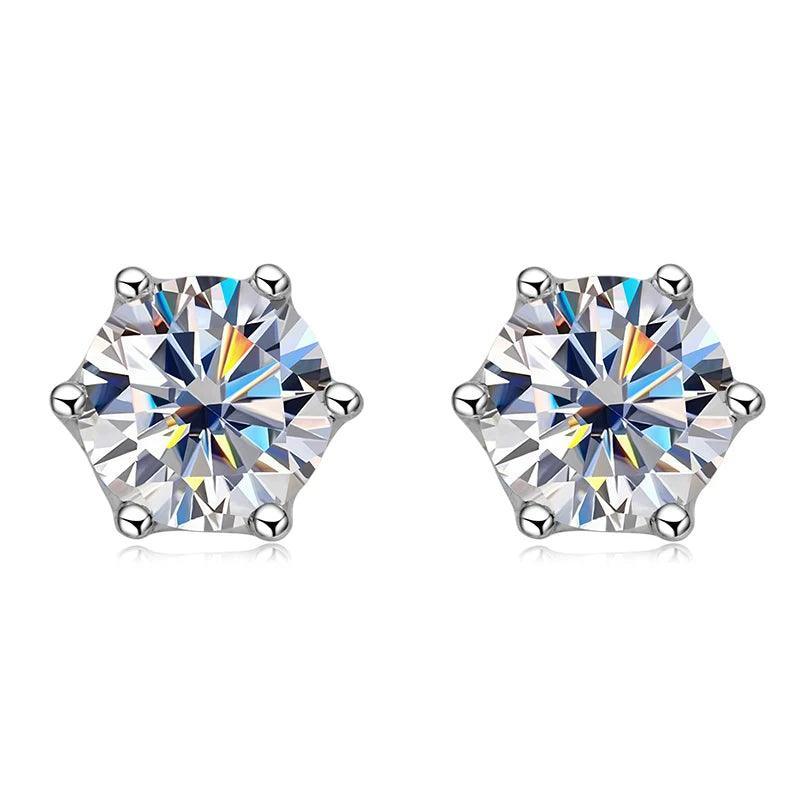 Moissanite Earrings Morden Stud 925 Sterling Silver Black Jewelry