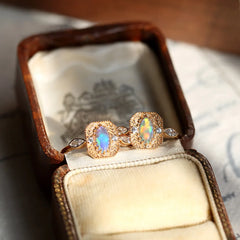 October Birthstone Vintage Luxury Opal Rings For Woman