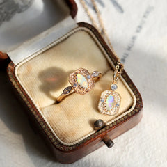 October Birthstone Vintage Luxury Opal Rings For Woman