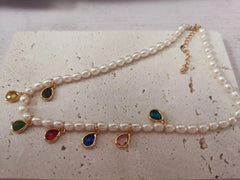 Colorful Beads Natural Real Pearl Necklace Women Jewelry Party Designer Runway Gown