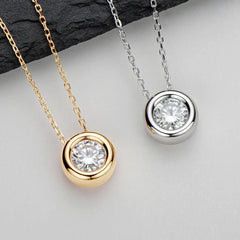 3ctw D Color Moissanite Jewelry Set 925 Silver 18k Gold Plated Pendant