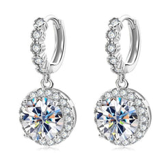 Original D Moissanite Hoop Drop Earrings for Women 925 Sterling Silver Jewelry