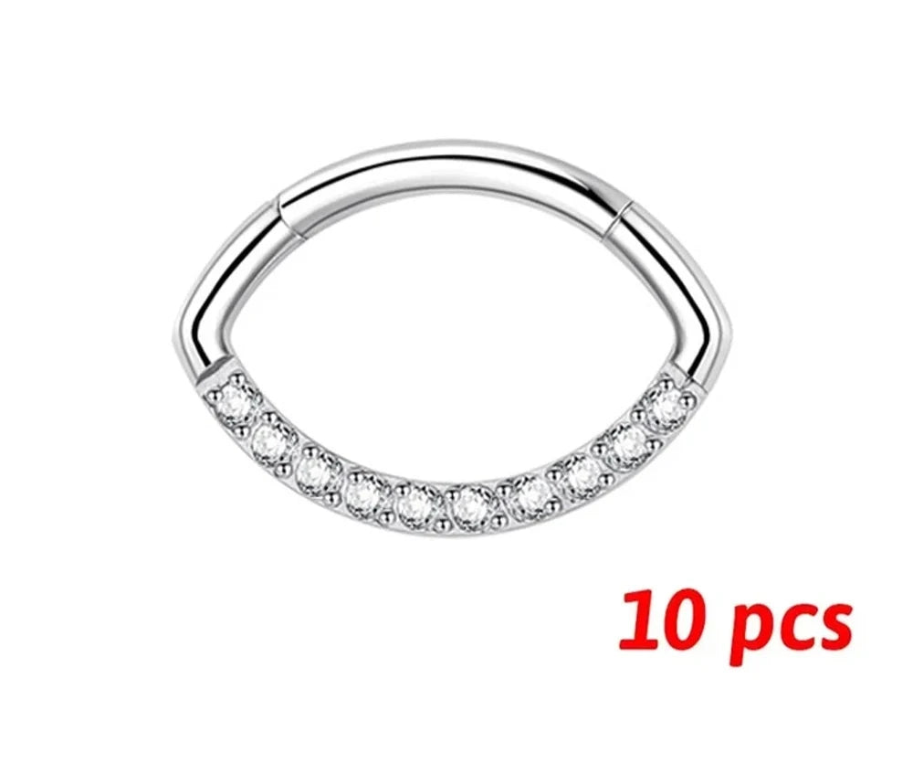 Nose Ring Titanium 8-10mm Teardrop Shape Pillow Piercing Jewelry