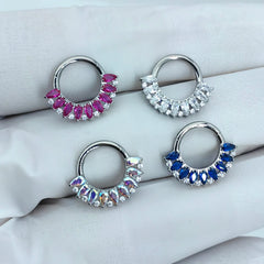 Nose Ring Titanium Drop-Shaped Colorful Segment Hoop Piercing Jewelry