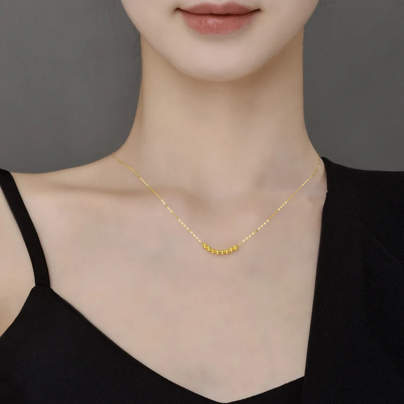 Gold necklace 18K Pendant Golden Chain Women's Fine Jewelry Party