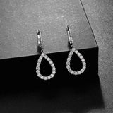 Teardrop Drop Earrings S925 Silver Diamond Dangle Hanging Fine Jewelry