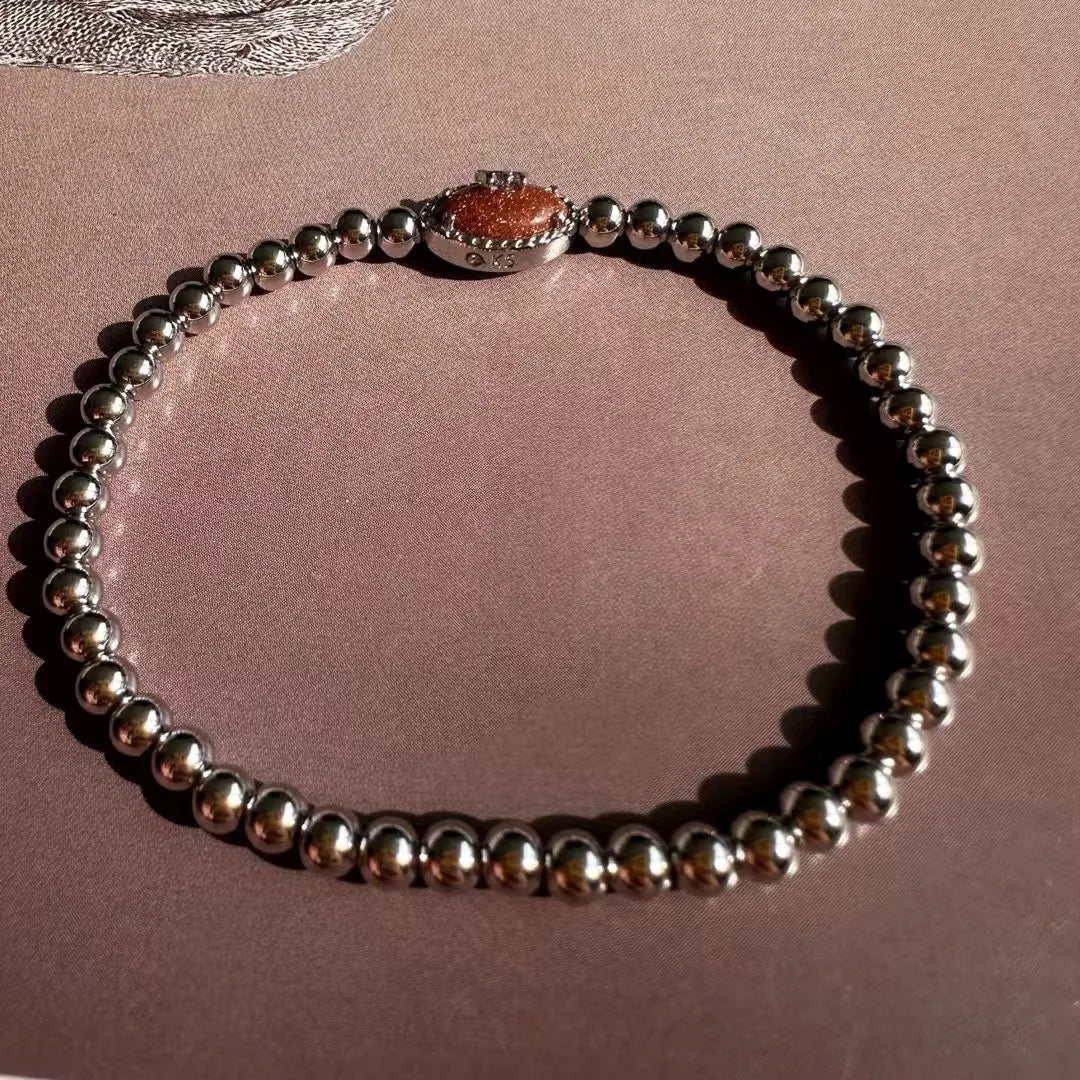 Orange Goldstone Football Bracelet with Stones Unique Fashion Jewelry