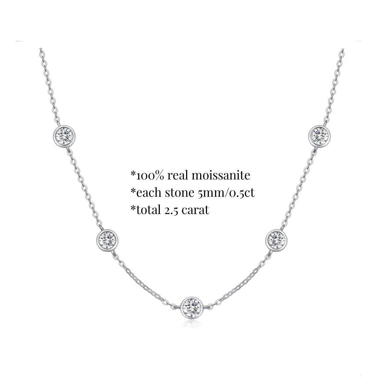 Moissanite Choker Necklace S925 Silver Round Shape Bubble - MILALAN 