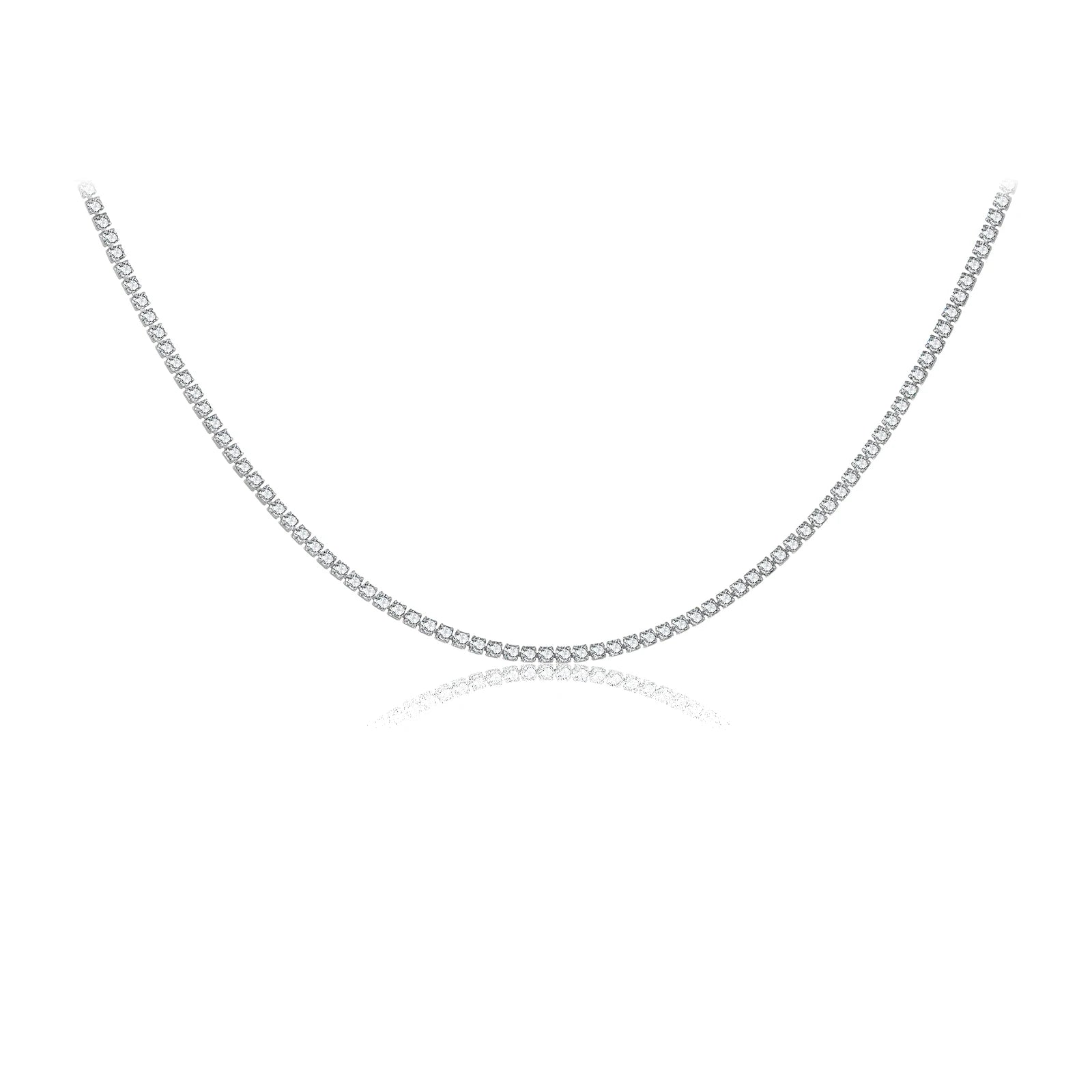 Diamond necklace Gold 2mm Thick Chain Choker Women Luxury Fine Jewelry