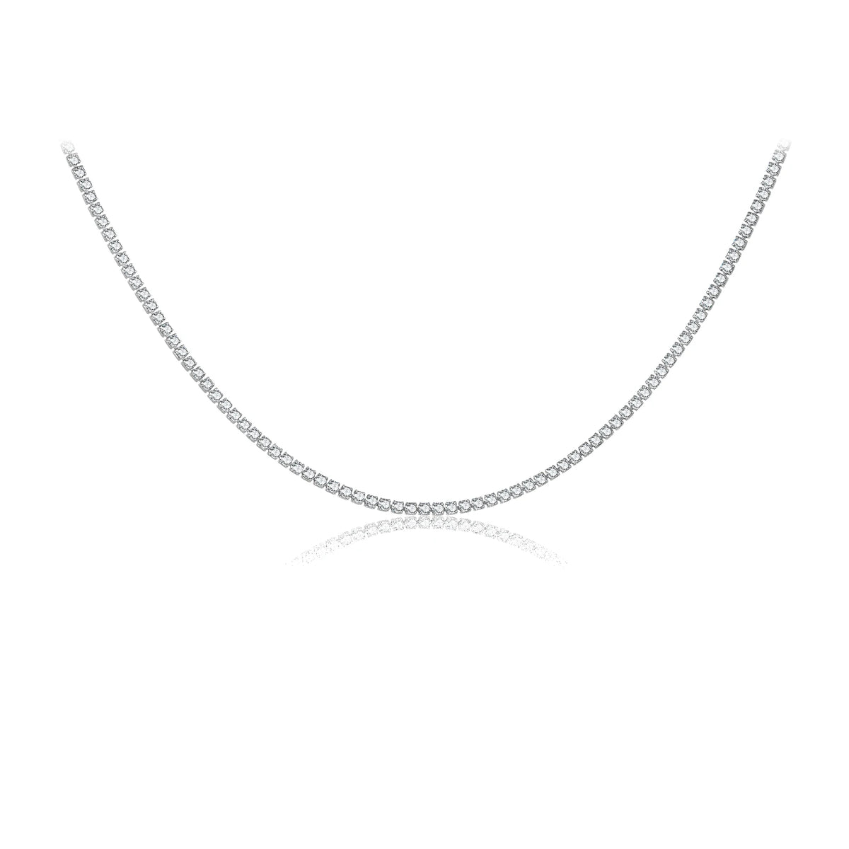 Diamond necklace Gold 2mm Thick Chain Choker Women Luxury Fine Jewelry