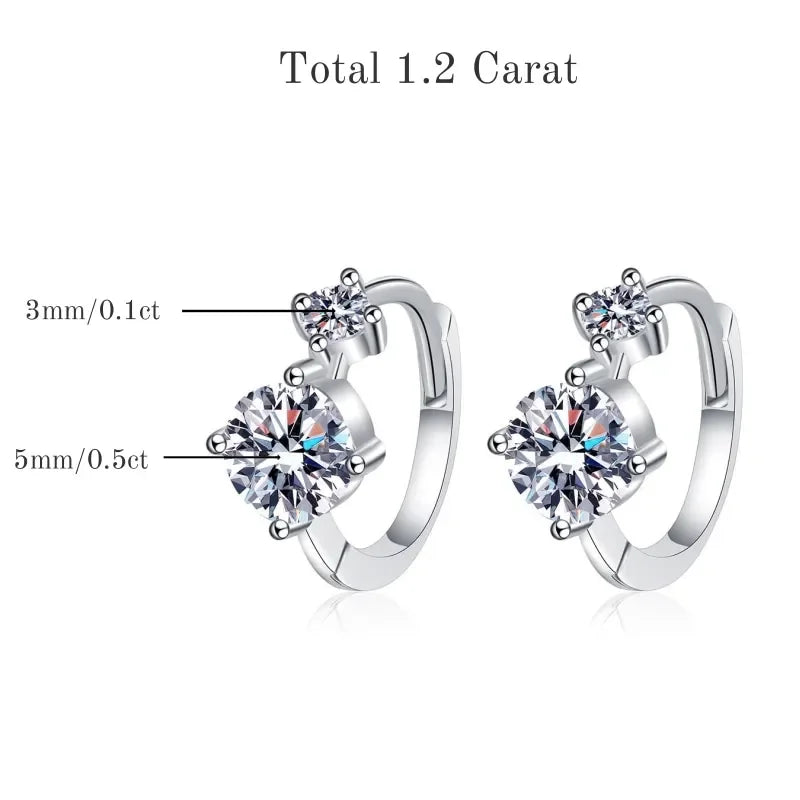 Hoop Earrings S925 Sterling Silver Women's Colored D Fine Jewelry