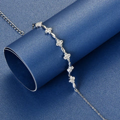 Gold 18k Plated Flower Bracelet Moissanite Chain for Women Jewelry