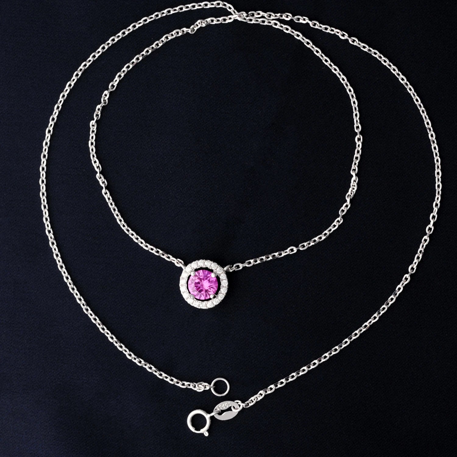 July Birthstone Created Pink Necklace Gemstone Fine Daily Jewelry