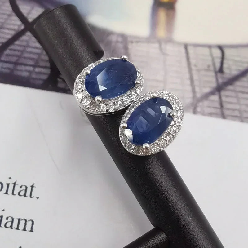 September Birthstone Fashion Jewelry Earrings 925  Silver Stud Fine