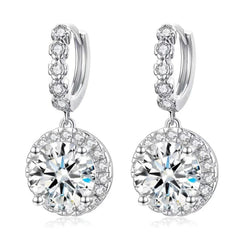 Moissanite Earrings S925 Silver Original Certified 8mm Diamond - MILALAN 