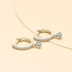 Moissanite Earrings D Color VVS1 Hoops 925 Silver Jewelry