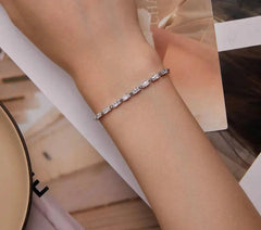 Tennis Bracelet Sterling Silver Square 925 Jewelry