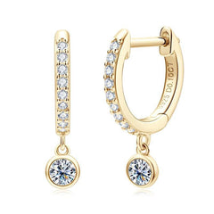 Moissanite Earrings D Color VVS1 Hoops 925 Silver Jewelry