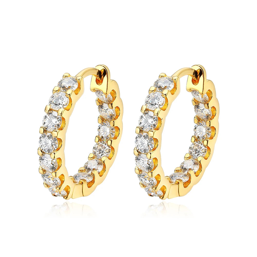 Gold Earrings For Women Sparkling Silver 925 Luxury Fine Jewelry