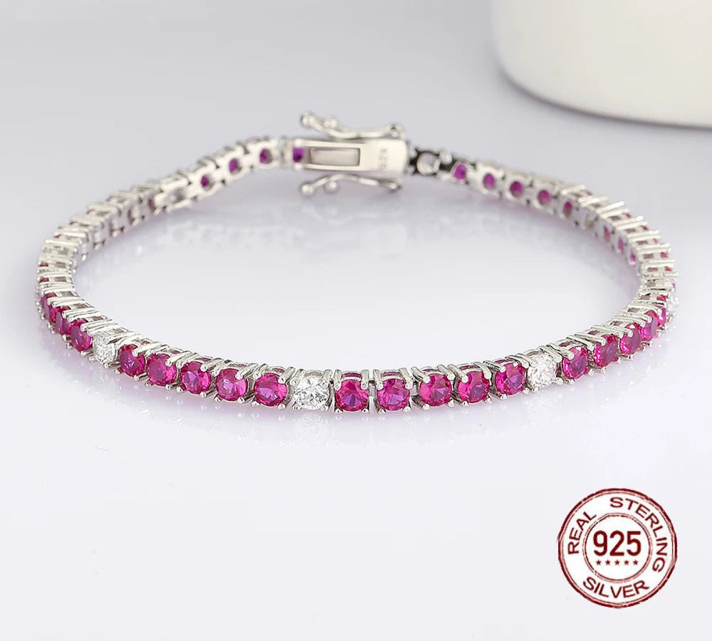 November Birthstone Silver Tennis Bracelet Cubic Zircon Fine Jewelry